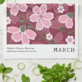 Linge De Cuisine Mars Marché aux fleurs rose Sakura Cherry Imprimer (Plié)
