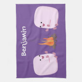 Linge De Cuisine Marshmallows mignons roses par dessin animé sur le (Vertical)