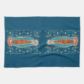 Linge De Cuisine Mary Garden Béni Mère Ave Maria Marine Bleu (Horizontal)