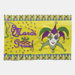 Linge De Cuisine Masque de bouffon Mardi Gras Arlequin