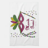 Linge De Cuisine Masque de Mardi Gras Plumes Perles (Vertical)