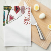 Linge De Cuisine Masque de plumes de Parties scintillant Mardi Gras (Quart Plié)