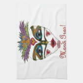 Linge De Cuisine Masque de plumes de Parties scintillant Mardi Gras (Vertical)