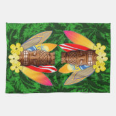 Linge De Cuisine Masque et planches de surf de Tiki (Horizontal)