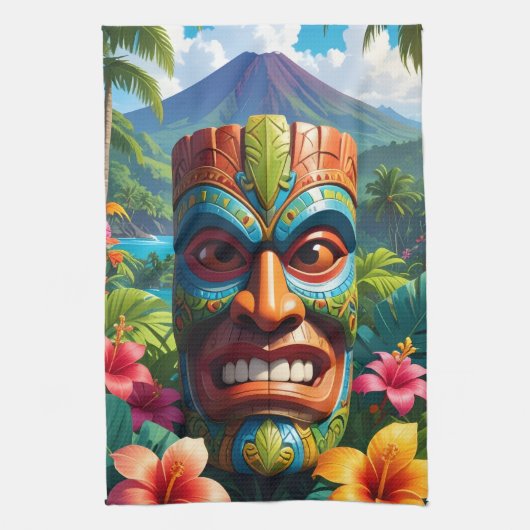 Linge De Cuisine Masque Tiki (Vertical)