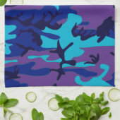 Linge De Cuisine Masquer le Motif de camouflage bleu foncé et viole (Plié)