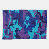 Linge De Cuisine Masquer le Motif de camouflage bleu foncé et viole (Horizontal)