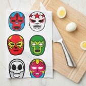 Linge De Cuisine Masques de lutte mexicains de Lucha Libre Luchador (Quart Plié)