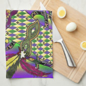 Linge De Cuisine Masques de plumes de mardi gras psychédélique (Quart Plié)