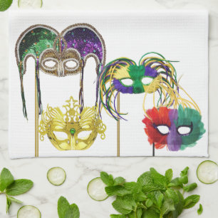 Linge De Cuisine Masques Mardi Gras 1