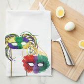 Linge De Cuisine Masques Mardi Gras 1 (Quart Plié)