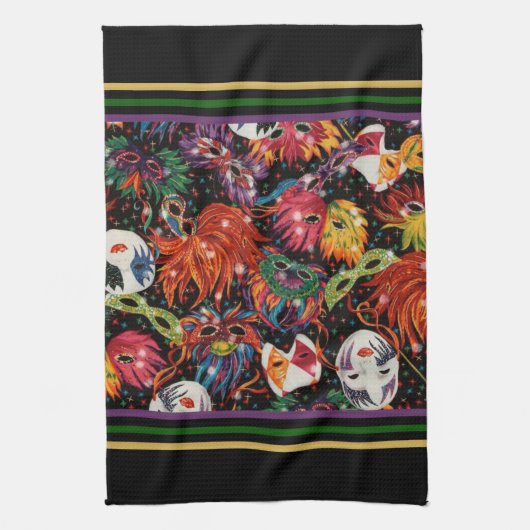 Linge De Cuisine Masques Mardi Gras 2 (Vertical)