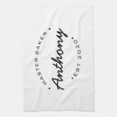 Linge De Cuisine Master Baker Année établie Nom personnalisé (Vertical)