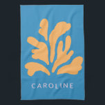 Linge De Cuisine Matisse Inspiré Forme Abstraite Bleu Personnalisé<br><div class="desc">Matisse Inspiré Abstrait Forme Bleu Serviette de cuisine personnalisée</div>