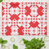 Linge De Cuisine Matrices rouges (Plié)