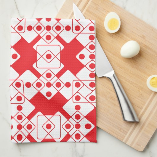 Linge De Cuisine Matrices rouges (Quart Plié)