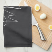 Linge De Cuisine Matte Black Handwriting Couple Names Wedding (Quart Plié)