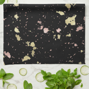 Linge De Cuisine Matte Gold et Rose Gold Flakes Noir