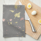 Linge De Cuisine Matte Gold et Rose Gold Flakes Warm Dark Grey (Quart Plié)
