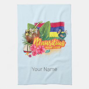 Linge De Cuisine Maurice Retro Océan Indien Dodo et drapeau Vintage