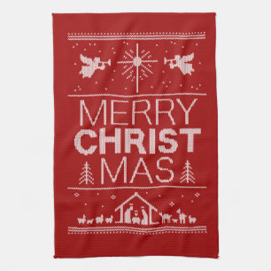 Linge De Cuisine Mauvais Joyeux CHRISTmas Sweater Christian Rouge B