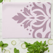 Linge De Cuisine Mauve de l'art I de damassé de rouleau sur le rose (Plié)