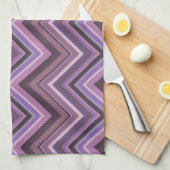 Linge De Cuisine Mauve zigzag stripes (Quart Plié)