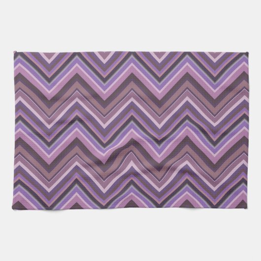 Linge De Cuisine Mauve zigzag stripes (Horizontal)