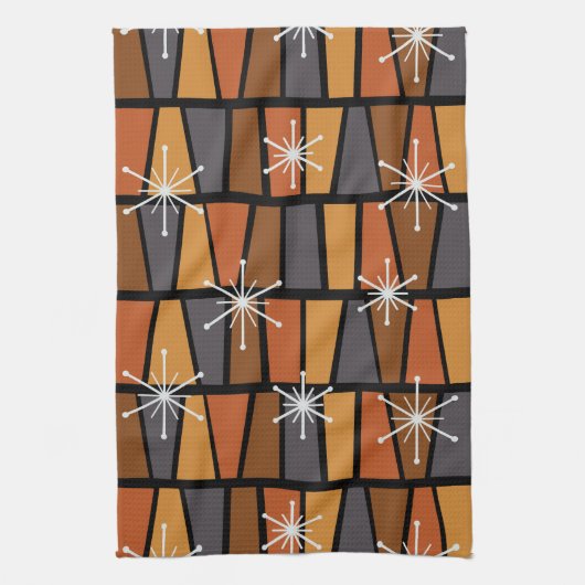 Linge De Cuisine MCM géométrique Abstrait Burnt Orange (Vertical)