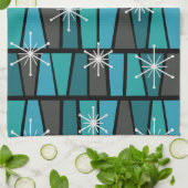 Linge De Cuisine MCM géométrique Abstrait Turquoise Turquoise (Plié)