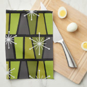 Linge De Cuisine MCM géométrique Vert olive Abstrait (Quart Plié)
