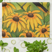 Linge De Cuisine MD State Bird Oriole & Black eyed Susan Flower (Plié)