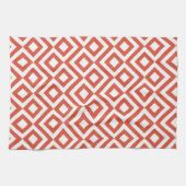 Linge De Cuisine Méandre orange et blanc (Horizontal)