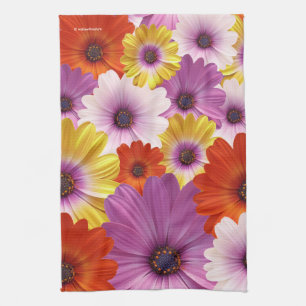 Linge De Cuisine Médaille colorée de marguerites africaines Fleurs