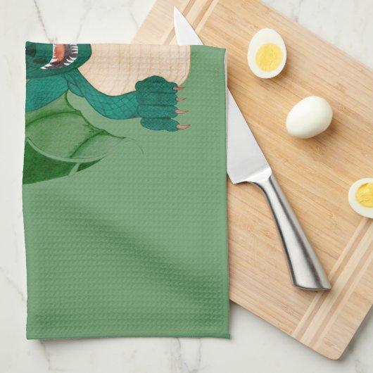 Linge De Cuisine Médaille pas - Dragon Funny (Quart Plié)