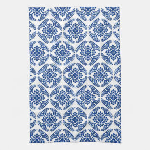 Linge De Cuisine Médaillon japonais Motif, bleu Cobalt et blanc
