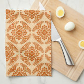 Linge De Cuisine Médaillon japonais Motif, Pastel Orange (Quart Plié)