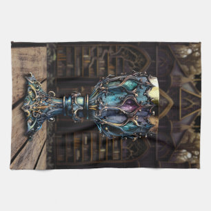 Linge De Cuisine Médiéval gothique violet bleu Gobelet bibliothèque