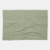 Linge De Cuisine Mediterranean Classic Ticking Stripe Deep Olive (Horizontal)