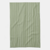 Linge De Cuisine Mediterranean Classic Ticking Stripe Deep Olive (Vertical)