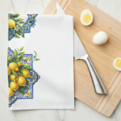 Linge De Cuisine Mediterranean Lemons Kitchen Towel (Quart Plié)