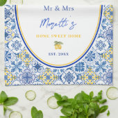 Linge De Cuisine Mediterranean Tile Custom Newlywed (Plié)