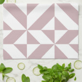 Linge De Cuisine Medium Mauve Geometric Deco Cube Pattern (Plié)
