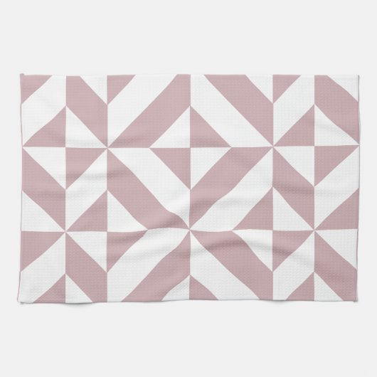 Linge De Cuisine Medium Mauve Geometric Deco Cube Pattern (Horizontal)