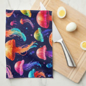 Linge De Cuisine Méduse colorée (Quart Plié)