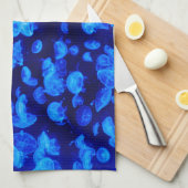 Linge De Cuisine Méduses, Animaux de mer, Vie de mer, Votre nom (Quart Plié)