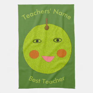 Linge De Cuisine Meilleur enseignant Happy Apple personnalisé servi