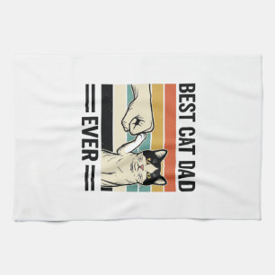 Linge De Cuisine Meilleur papa chat jamais T-shirt rétro de chat co