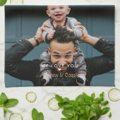 Linge De Cuisine Meilleur papa jamais Nous t'aimons (Plié)