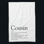 Linge De Cuisine Meilleure définition de cousine au monde<br><div class="desc">Personnalisez votre cousin spécial pour créer un cadeau unique. Une façon parfaite de leur montrer à quel point ils sont extraordinaires chaque jour. Conçu par Thisisnotme©</div>